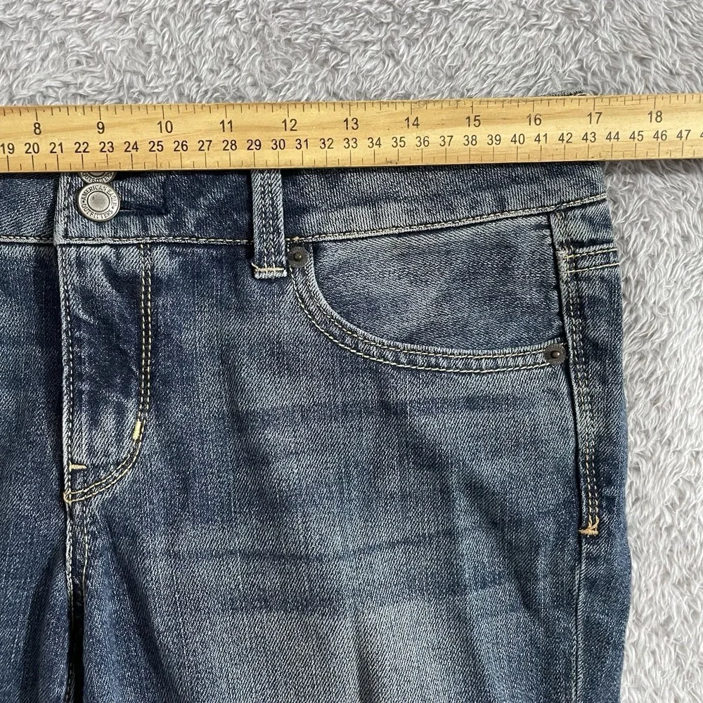 American Eagle Jeans Womens Size 10 Artist Low Rise Dark Wash Blue Denim Stretch - Picture 4 of 8